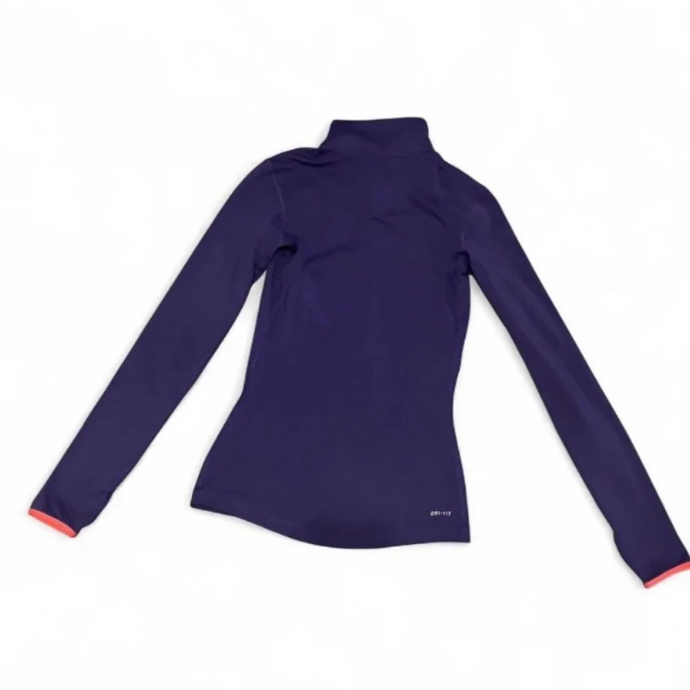 Nike Dark Purple 1/4 Zip-Up Dri-Fit Top with Pink Highlights‎